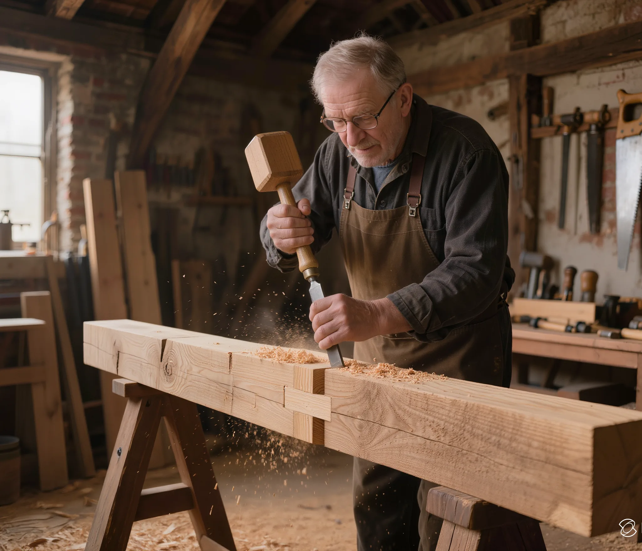 Charpente traditionnelle : conception, taille et pose selon les regles de l'art